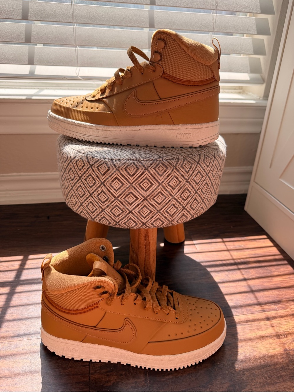 Nike Kids High-Top Sneakers in Wheat/Tan